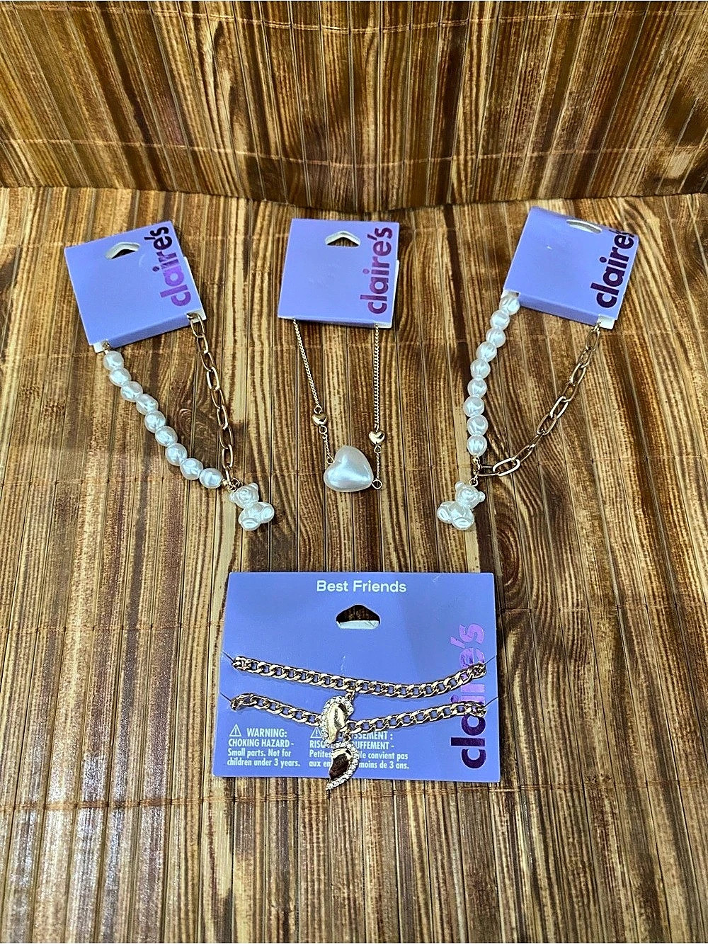 Claire's Jewelry in Gold & White NWT